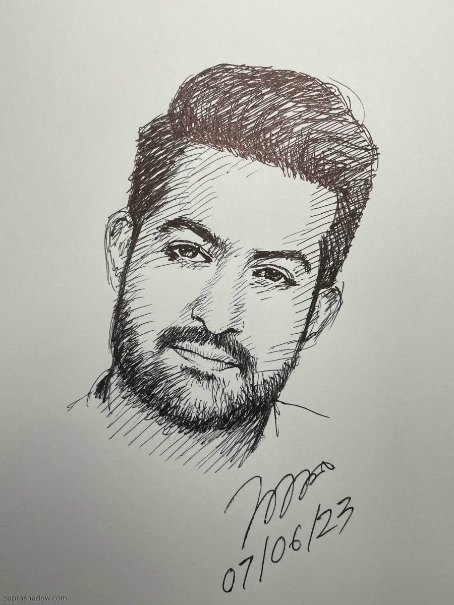 Portrait drawing of N. T. Rama Rao Jr. - draw by Suprashadow